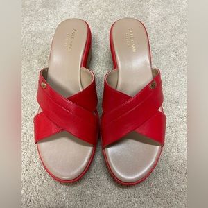 Cole Haan red slide sandals size 7 NEW